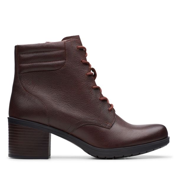 Clarks Womens Hollis Jasmine Ankle Boots Mahogany Leather | USA-2173095